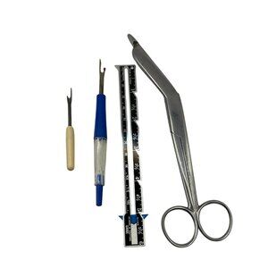 Vintage Sewing Tool Set: Scissors Seam Rippers & Measuring Gauge A600